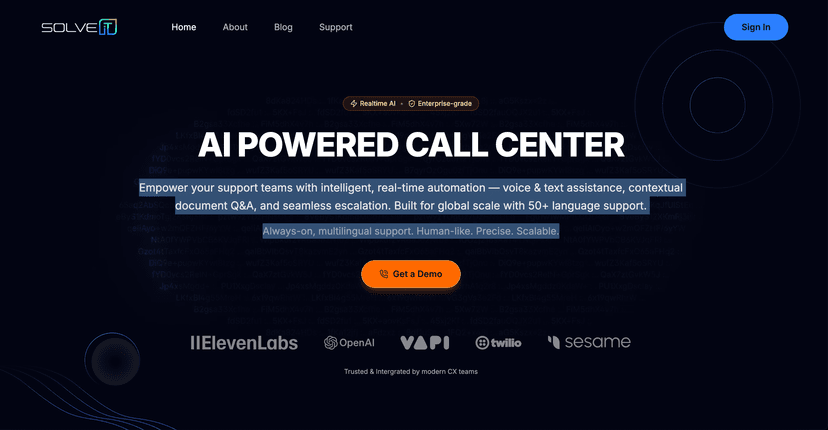 SolveIT AI Powered Call Center screenshot 1