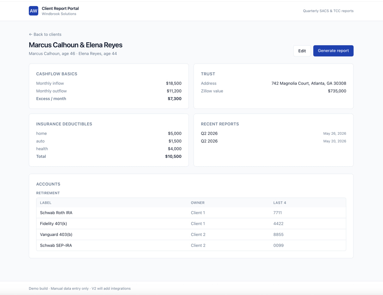 Client Report Portal