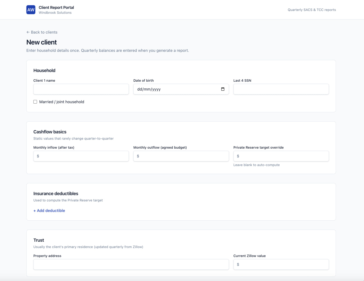 Client Report Portal