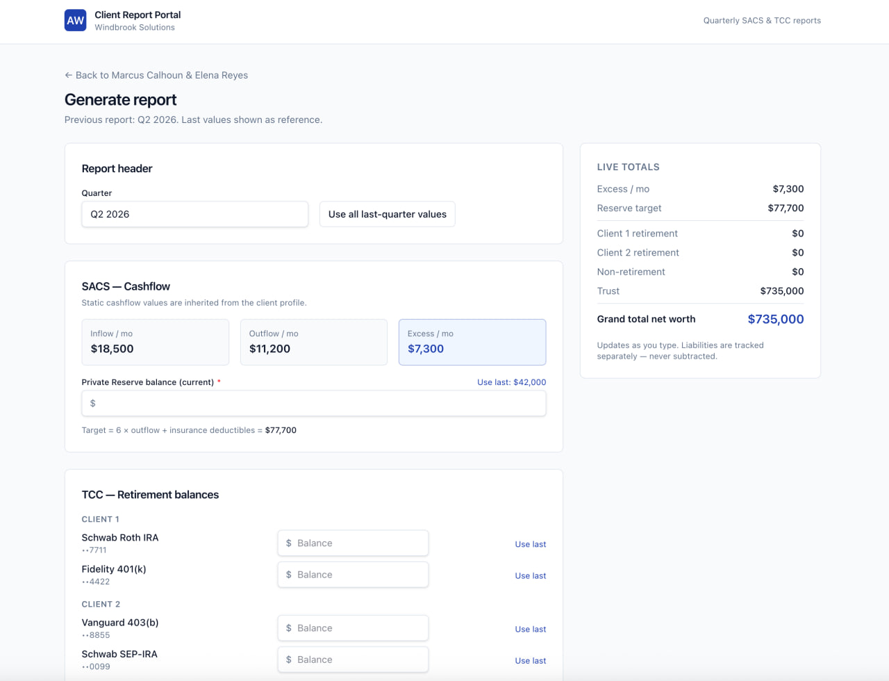 Client Report Portal